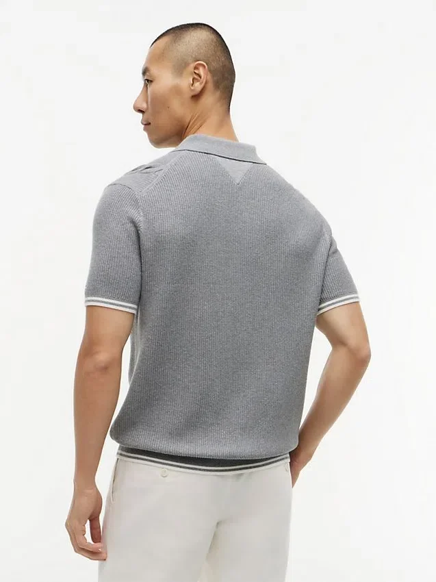 Short-Sleeve Cable Knit Sweater Polo Short-Sleeve Cable Knit Sweater Polo