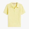 Short-Sleeve Cable Knit Sweater Polo Short-Sleeve Cable Knit Sweater Polo