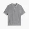 Short-Sleeve Cable Knit Sweater Polo Short-Sleeve Cable Knit Sweater Polo