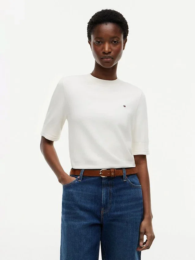Short-Sleeve Crewneck Sweater Short-Sleeve Crewneck Sweater