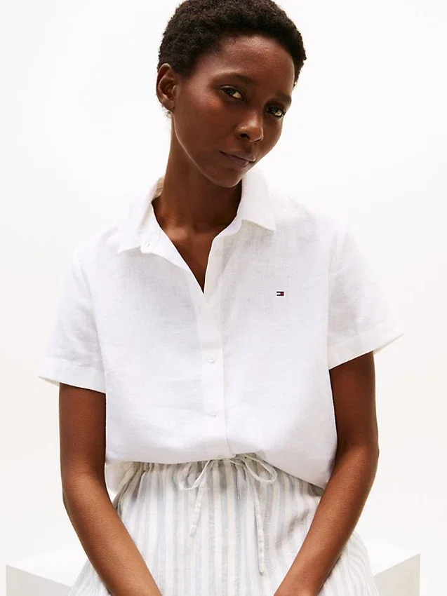 Short-Sleeve Linen-Blend Shirt Short-Sleeve Linen-Blend Shirt