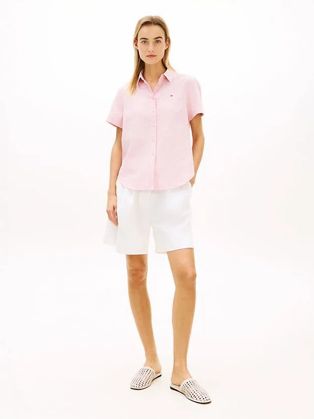 Short-Sleeve Linen-Blend Shirt Short-Sleeve Linen-Blend Shirt