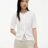 Short-Sleeve Mixed-Knit Cardigan Short-Sleeve Mixed-Knit Cardigan