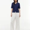 Short-Sleeve Mixed-Knit Cardigan Short-Sleeve Mixed-Knit Cardigan
