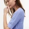 Short-Sleeve Mixed-Knit Cardigan Short-Sleeve Mixed-Knit Cardigan
