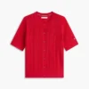 Short-Sleeve Mixed-Knit Cardigan Short-Sleeve Mixed-Knit Cardigan
