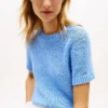 Short-Sleeve Open-Knit Sweater Short-Sleeve Open-Knit Sweater