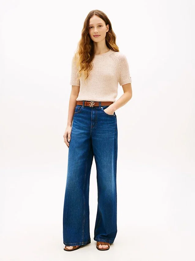 Short-Sleeve Open-Knit Sweater Short-Sleeve Open-Knit Sweater