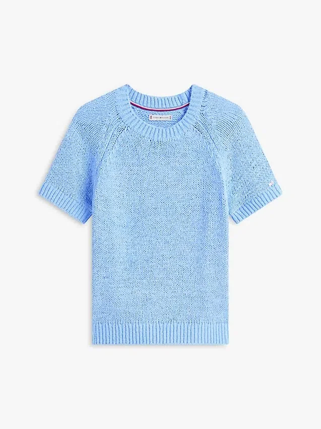 Short-Sleeve Open-Knit Sweater Short-Sleeve Open-Knit Sweater