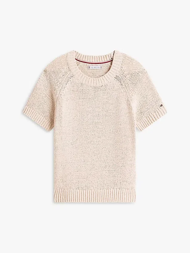 Short-Sleeve Open-Knit Sweater Short-Sleeve Open-Knit Sweater