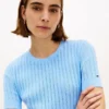 Short-Sleeve Pointelle Pocket Sweater Short-Sleeve Pointelle Pocket Sweater