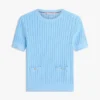 Short-Sleeve Pointelle Pocket Sweater Short-Sleeve Pointelle Pocket Sweater