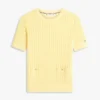 Short-Sleeve Pointelle Pocket Sweater Short-Sleeve Pointelle Pocket Sweater