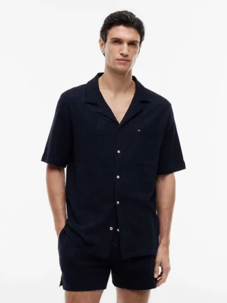 Short-Sleeve Seersucker Sleep Shirt