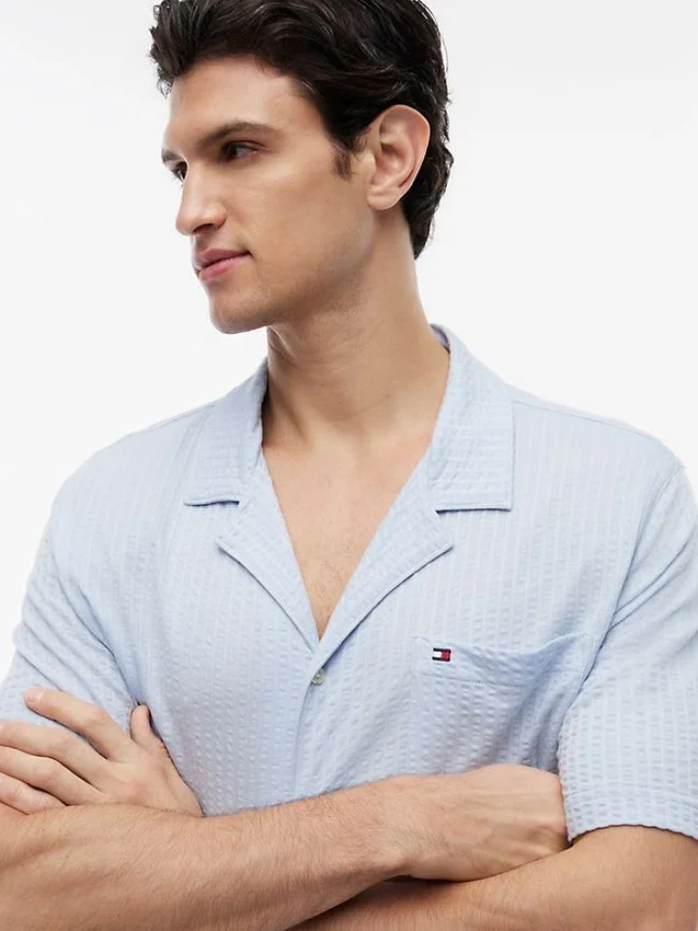 Short-Sleeve Seersucker Sleep Shirt Short-Sleeve Seersucker Sleep Shirt