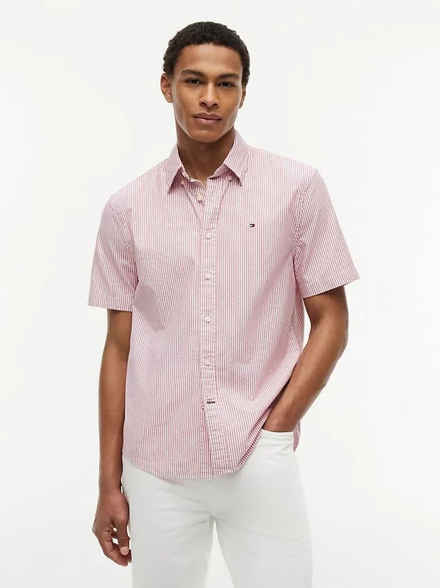 Short-Sleeve Striped Oxford Shirt Short-Sleeve Striped Oxford Shirt