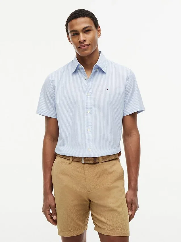 Short-Sleeve Striped Oxford Shirt Short-Sleeve Striped Oxford Shirt