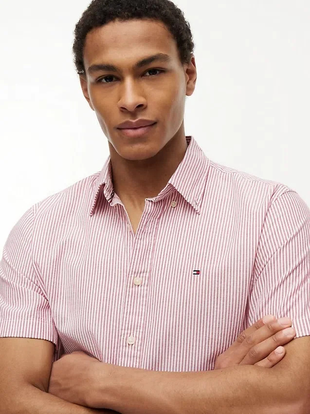 Short-Sleeve Striped Oxford Shirt Short-Sleeve Striped Oxford Shirt