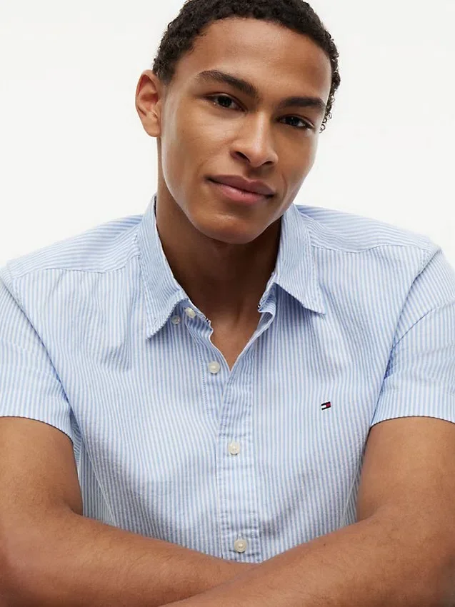 Short-Sleeve Striped Oxford Shirt Short-Sleeve Striped Oxford Shirt