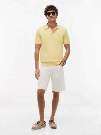 Short-Sleeve Sweater Polo