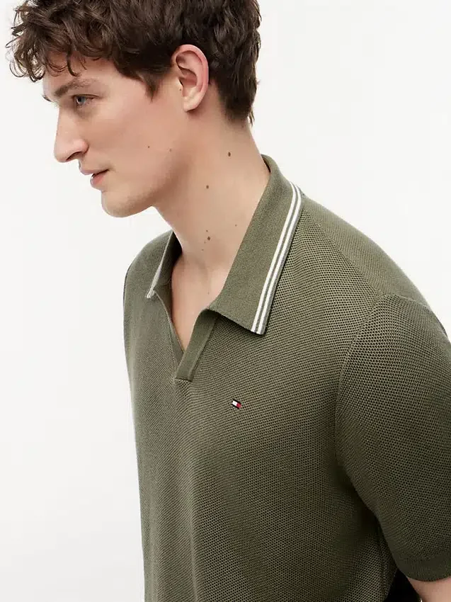 Short-Sleeve Tipped Sweater Polo Short-Sleeve Tipped Sweater Polo