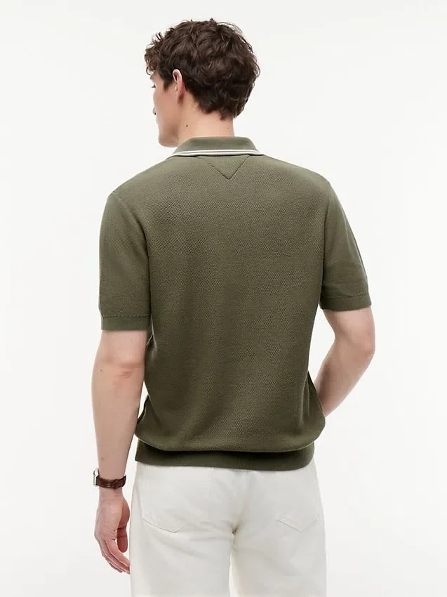 Short-Sleeve Tipped Sweater Polo Short-Sleeve Tipped Sweater Polo