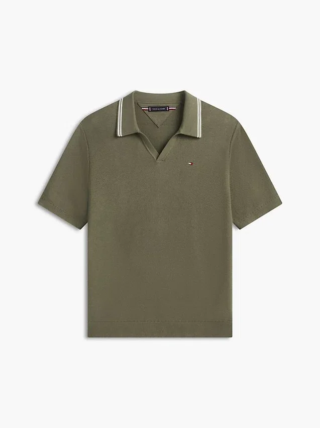 Short-Sleeve Tipped Sweater Polo Short-Sleeve Tipped Sweater Polo