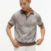 Short-Sleeve Tropical Print Sweater Polo Short-Sleeve Tropical Print Sweater Polo