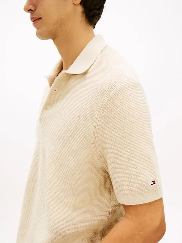 Short-Sleeve Waffled Sweater Polo Short-Sleeve Waffled Sweater Polo