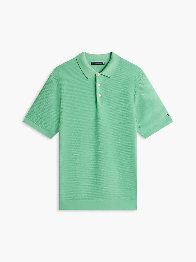 Short-Sleeve Waffled Sweater Polo Short-Sleeve Waffled Sweater Polo