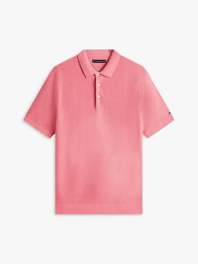 Short-Sleeve Waffled Sweater Polo Short-Sleeve Waffled Sweater Polo