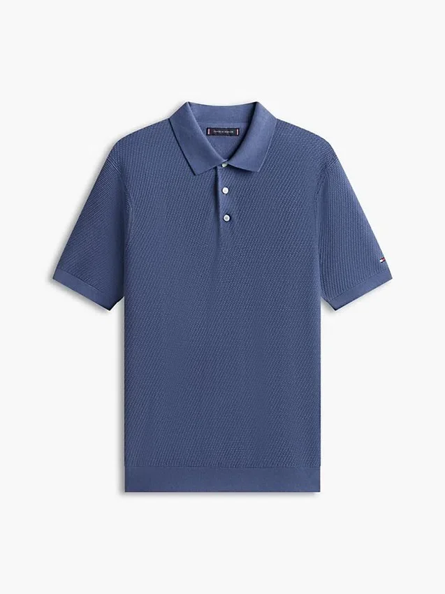 Short-Sleeve Waffled Sweater Polo Short-Sleeve Waffled Sweater Polo