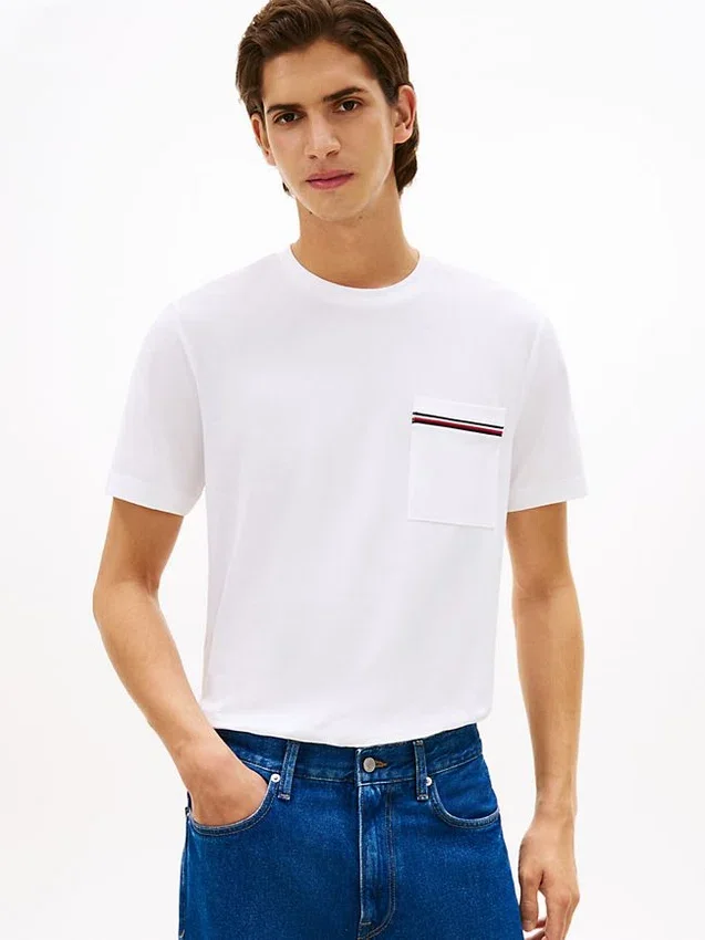 Signature Stripe Pocket Pique T-Shirt Signature Stripe Pocket Pique T-Shirt