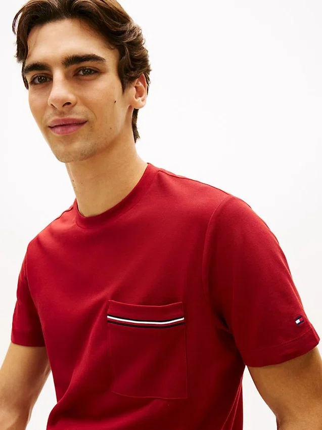 Signature Stripe Pocket Pique T-Shirt Signature Stripe Pocket Pique T-Shirt