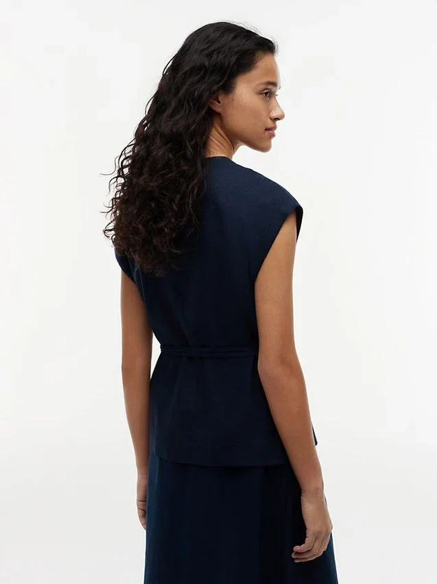 Sleeveless Linen-Blend Wrap Top Sleeveless Linen-Blend Wrap Top