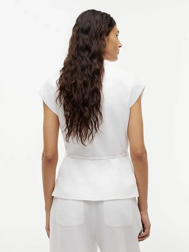 Sleeveless Linen-Blend Wrap Top Sleeveless Linen-Blend Wrap Top