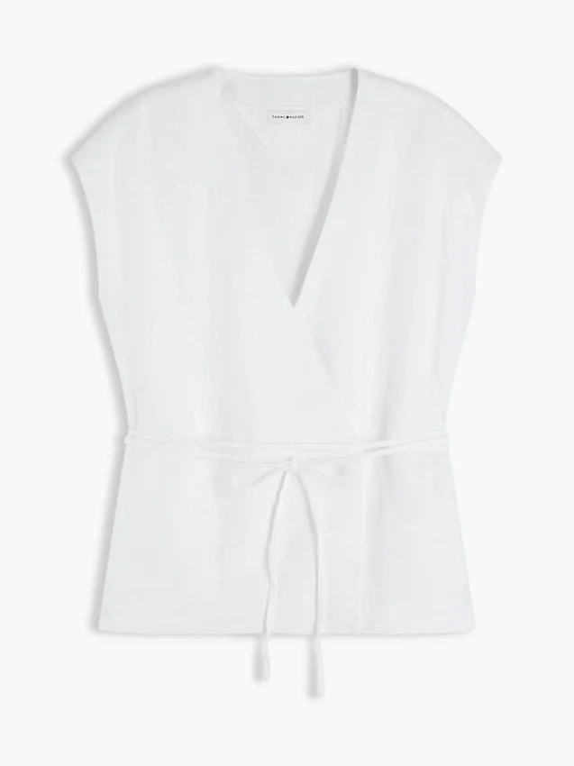 Sleeveless Linen-Blend Wrap Top Sleeveless Linen-Blend Wrap Top