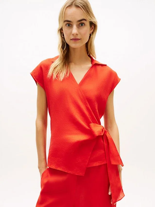 Sleeveless Linen Wrap Top Sleeveless Linen Wrap Top