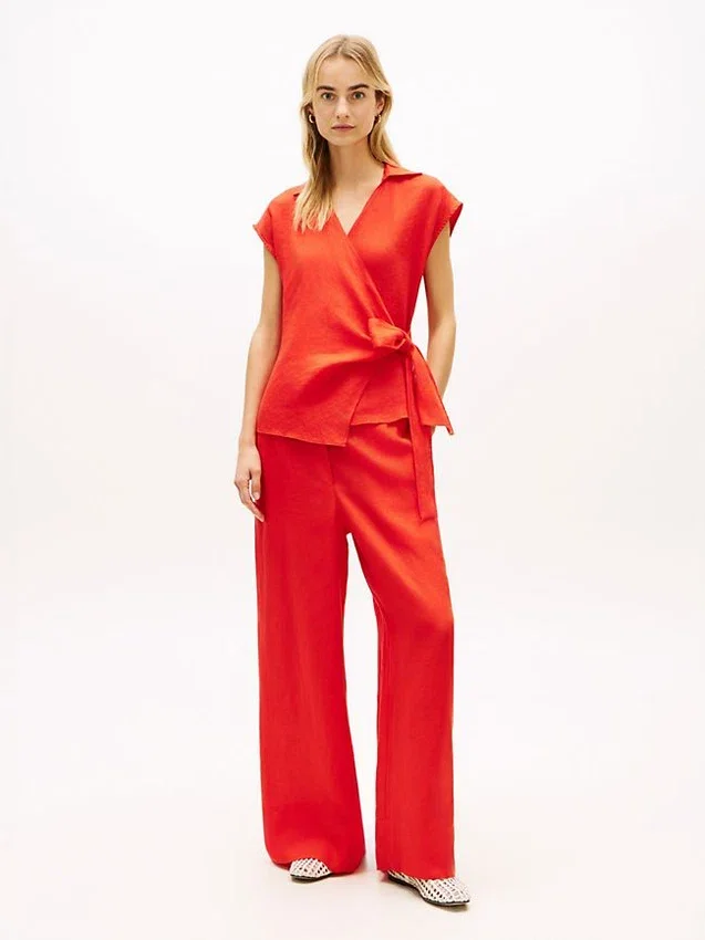 Sleeveless Linen Wrap Top Sleeveless Linen Wrap Top