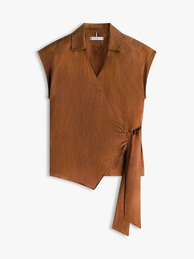 Sleeveless Linen Wrap Top Sleeveless Linen Wrap Top
