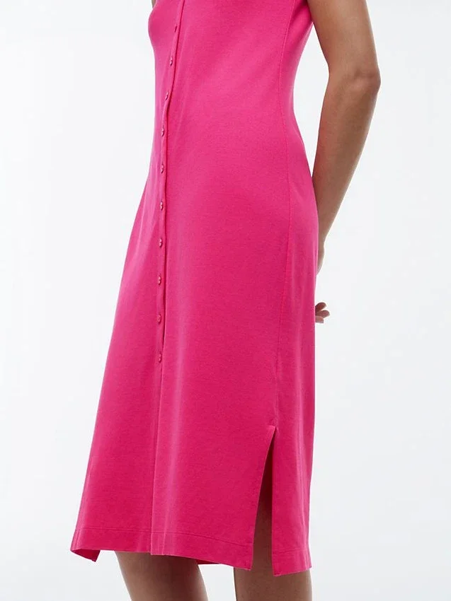 Sleeveless Pique Midi Polo Dress Sleeveless Pique Midi Polo Dress