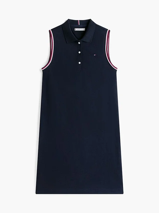 Sleeveless Stretch Pique Polo Dress Sleeveless Stretch Pique Polo Dress