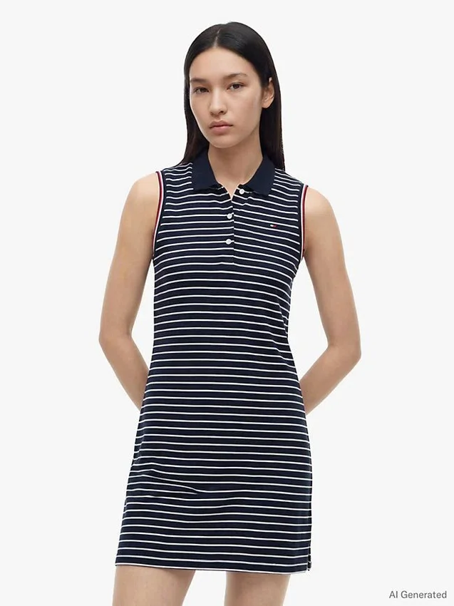 Sleeveless Striped Polo Dress Sleeveless Striped Polo Dress