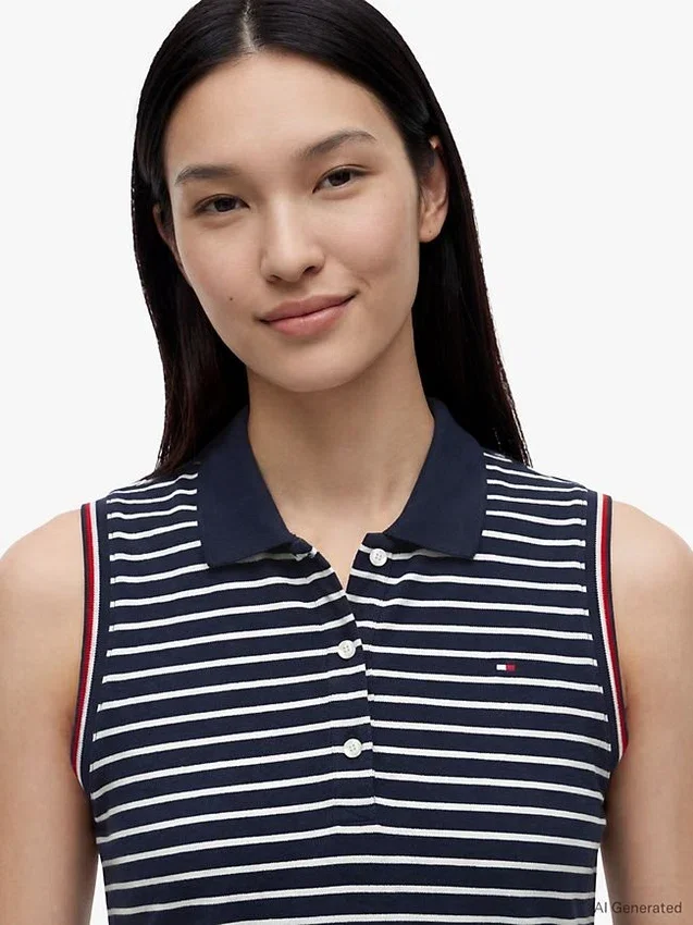 Sleeveless Striped Polo Dress Sleeveless Striped Polo Dress