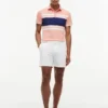 Slim Fit Block Stripe Stretch Pique Polo Slim Fit Block Stripe Stretch Pique Polo