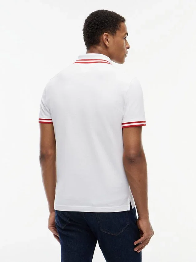 Slim Fit Block Stripe Stretch Pique Polo Slim Fit Block Stripe Stretch Pique Polo