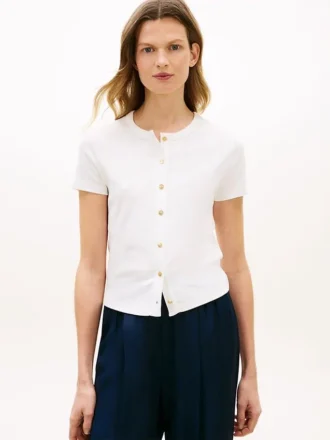 Slim Fit Button-Up T-Shirt