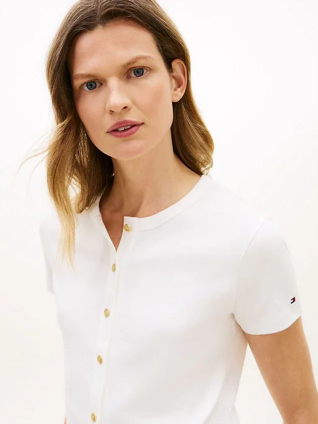 Slim Fit Button-Up T-Shirt Slim Fit Button-Up T-Shirt