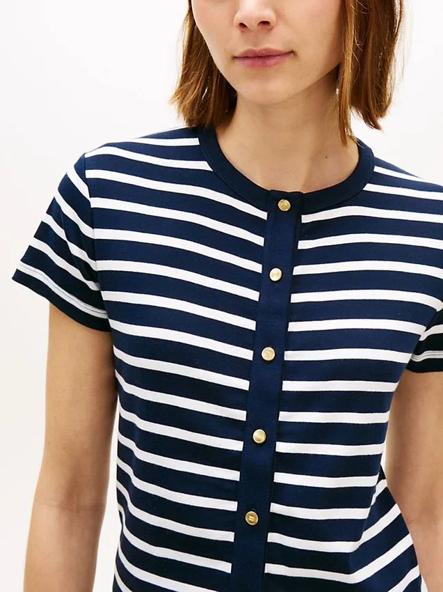 Slim Fit Button-Up T-Shirt Slim Fit Button-Up T-Shirt