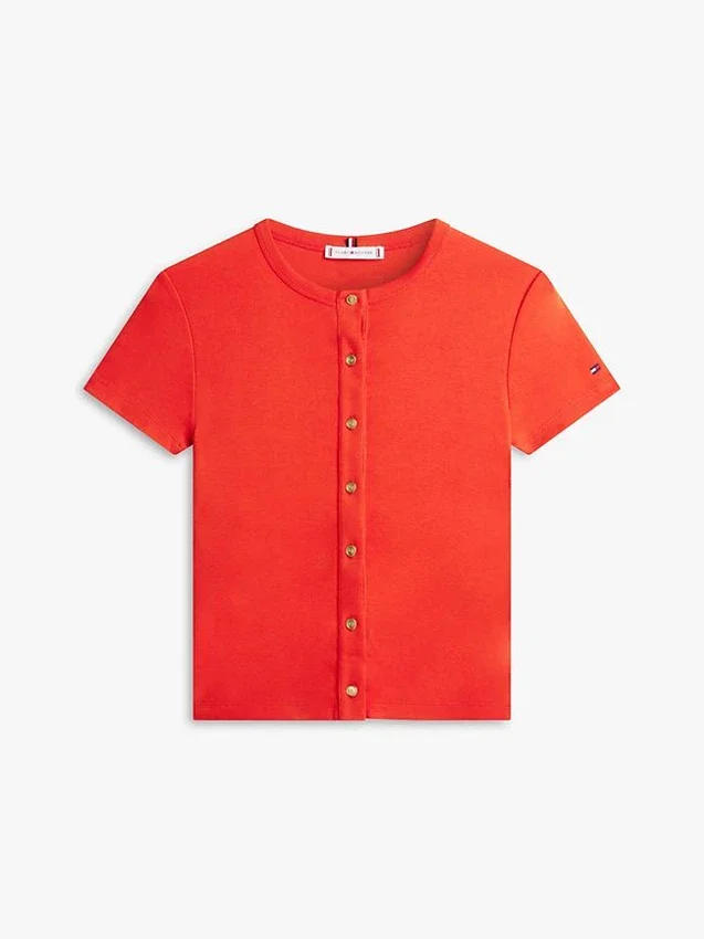 Slim Fit Button-Up T-Shirt Slim Fit Button-Up T-Shirt